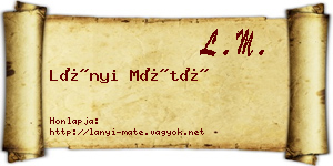 Lányi Máté névjegykártya